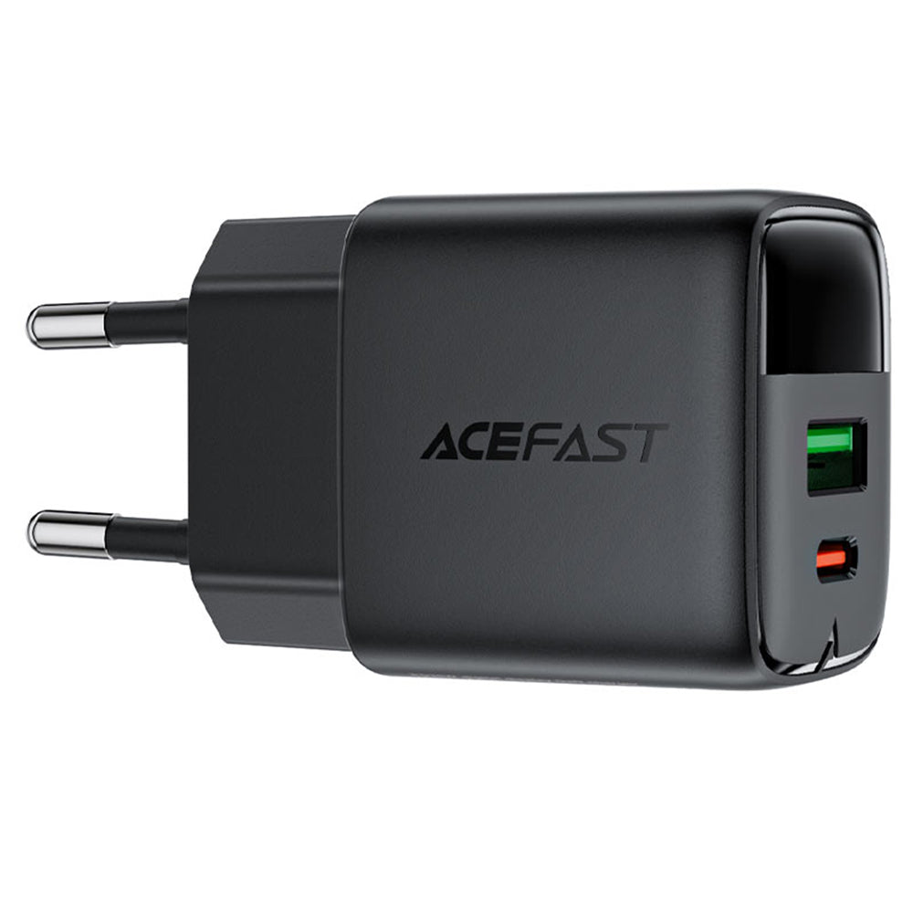 Ładowarka sieciowa Acefast A116 Display, 35W, 3A, 1 x USB-A - 1 x USB-C, Czarny