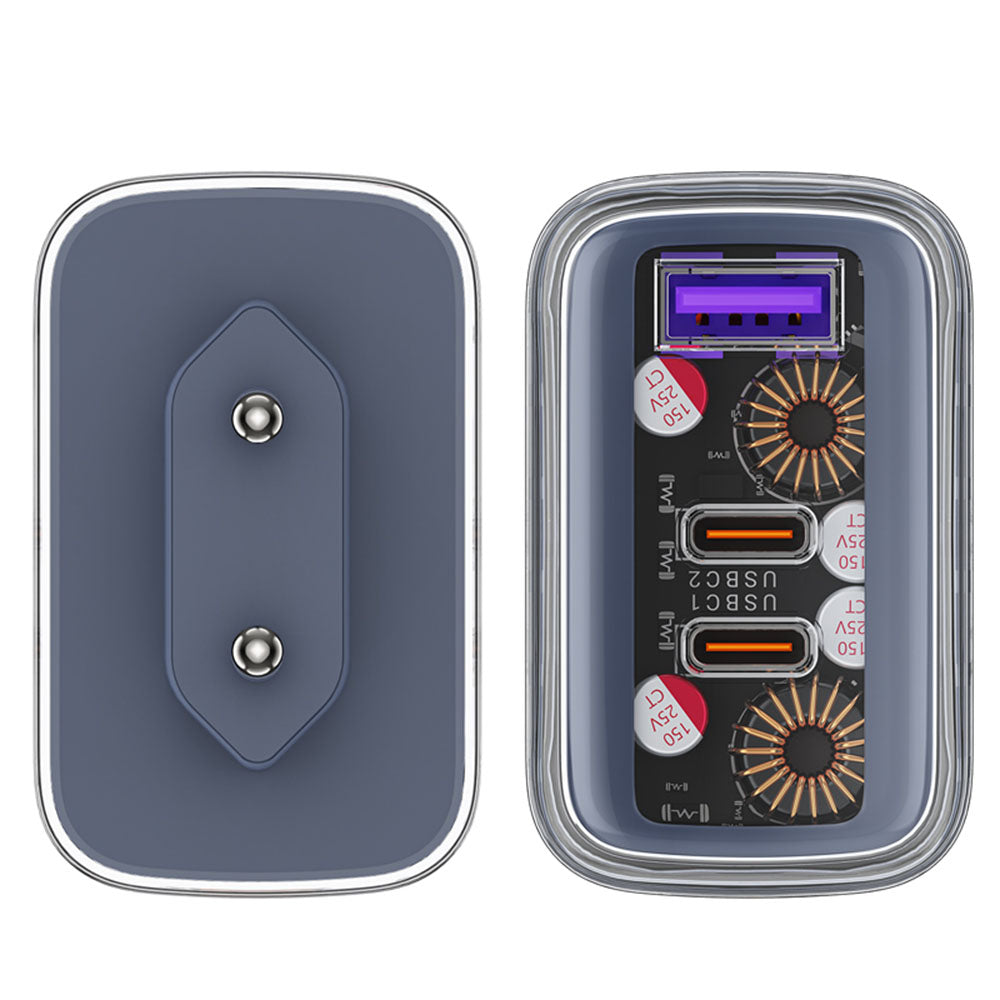 Ładowarka sieciowa Acefast A45 Exploration, 65W, 3.25A, 1 x USB-A - 2 x USB-C, Szara
