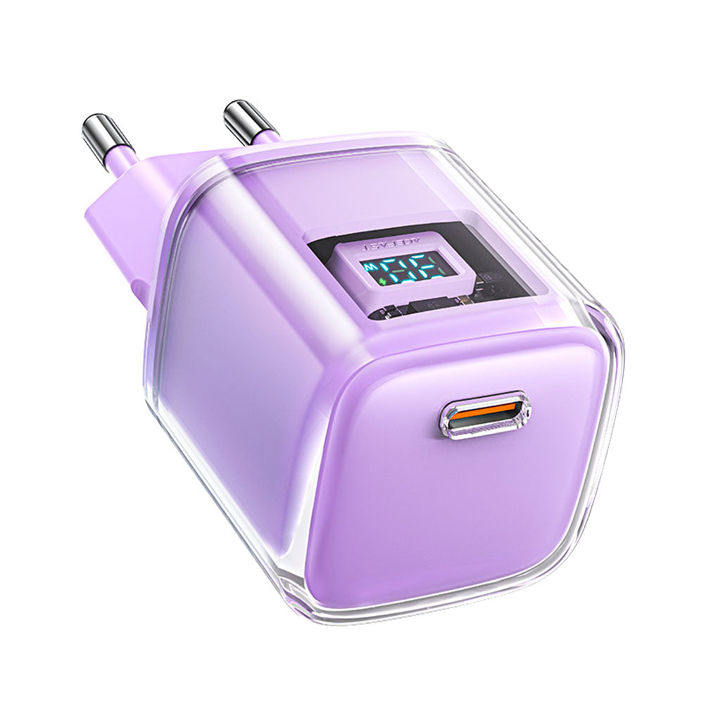 Ładowarka sieciowa Acefast A53 Sparkling Display, 30W, 3A, 1 x USB-C, Fioletowa
