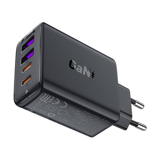 Ładowarka sieciowa Acefast A61, 45W, 3A, 2 x USB-A - 2 x USB-C, Czarny