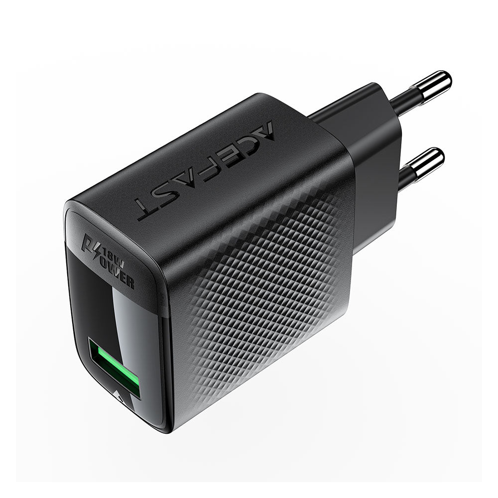 Ładowarka sieciowa Acefast A90, 18W, 3A, 1 x USB-A, Czarna