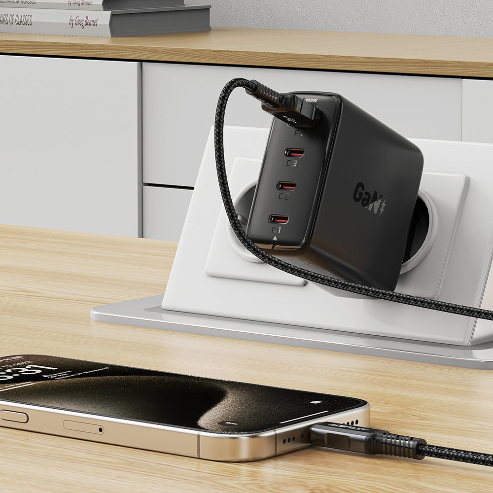 Ładowarka sieciowa Acefast A94, 100W, 5A, 1 x USB-A - 3 x USB-C, Czarny