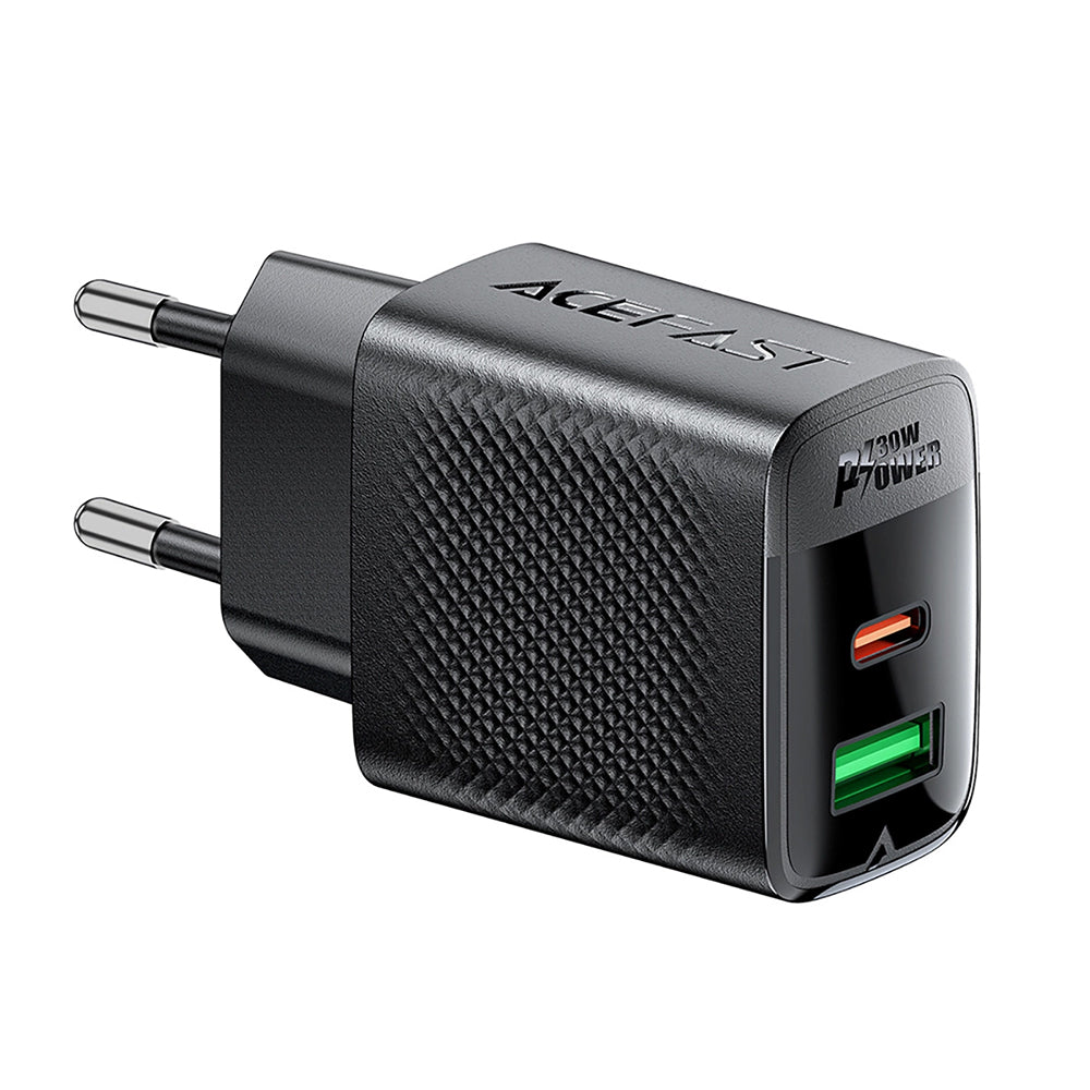 Ładowarka sieciowa Acefast A98, 30W, 3A, 1 x USB-A - 1 x USB-C, Czarna