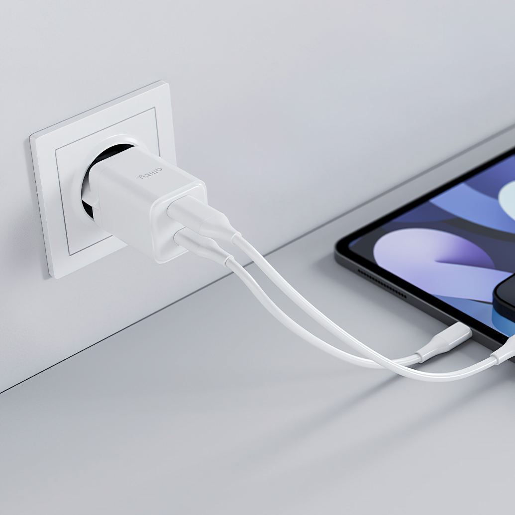 Ładowarka sieciowa Allity. ATC-01-30WAC Mini, 30W, 3A, 1 x USB-A - 1 x USB-C, Biały