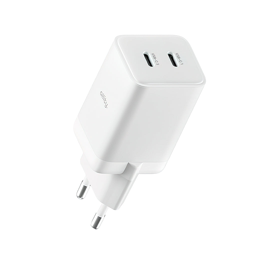 Ładowarka sieciowa Allity. ATC-01-45WCC Fast, 45W, 3A, 2 x USB-C, Biały