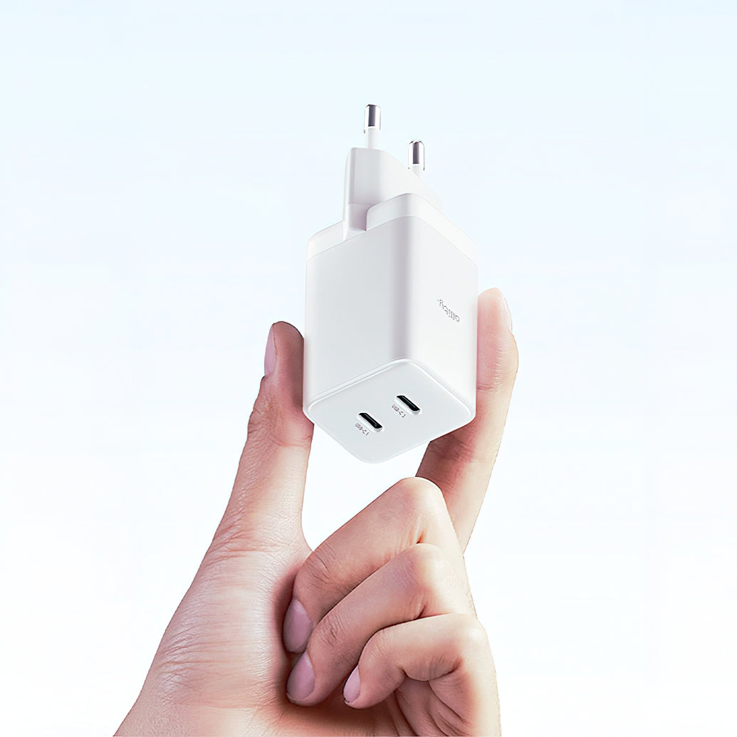 Ładowarka sieciowa Allity. ATC-01-45WCC Fast, 45W, 3A, 2 x USB-C, Biały