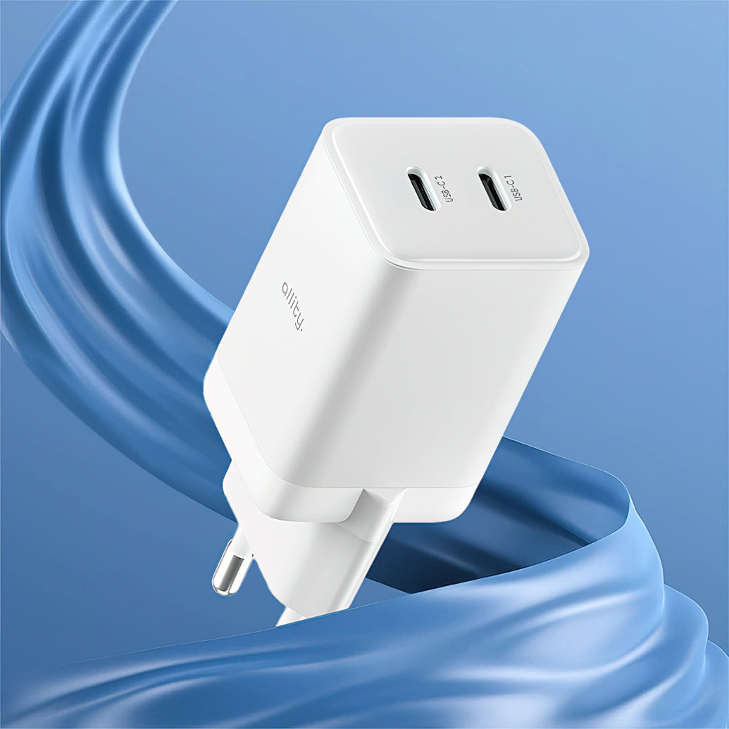 Ładowarka sieciowa Allity. ATC-01-45WCC Fast, 45W, 3A, 2 x USB-C, Biały