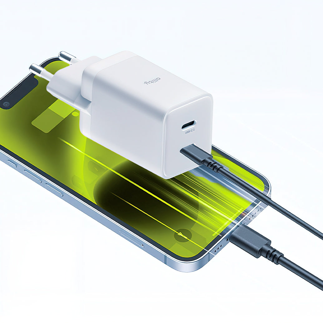Ładowarka sieciowa Allity. ATC-01-45WCC Fast, 45W, 3A, 2 x USB-C, Biały