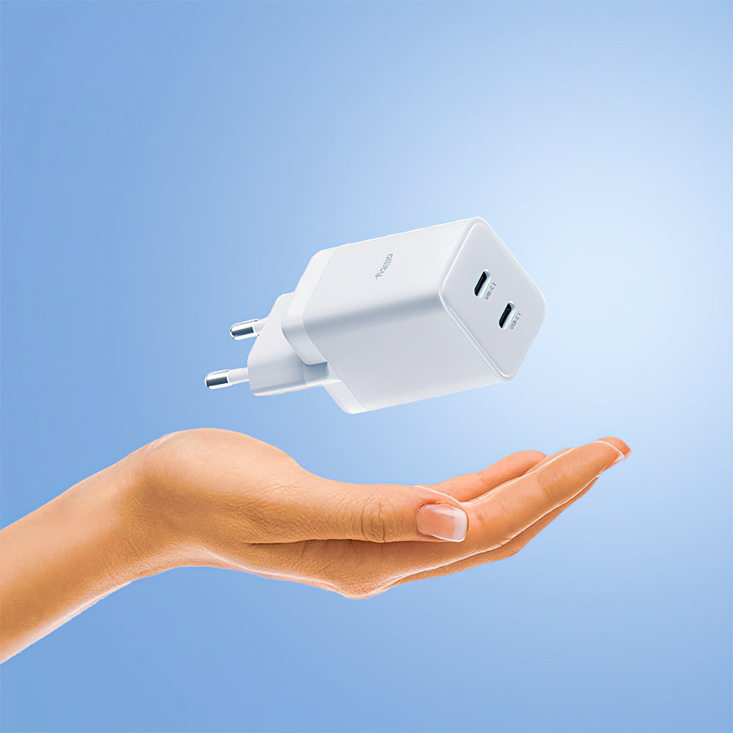 Ładowarka sieciowa Allity. ATC-01-45WCC Fast, 45W, 3A, 2 x USB-C, Biały