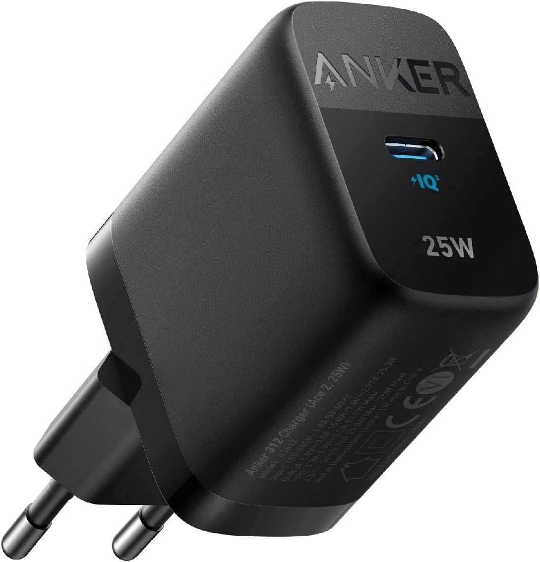 Anker 312 Ace Wall Charger, 25W, 1 x USB-C, Black A2642G11