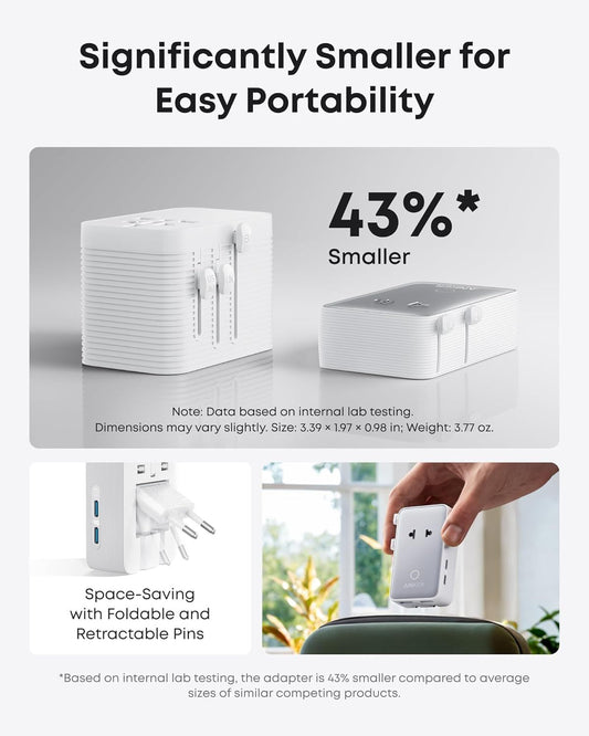 Ładowarka sieciowa Anker Nano Travel, 20W, 3A, 2 x USB-A - 2 x USB-C, Biała A9215H21