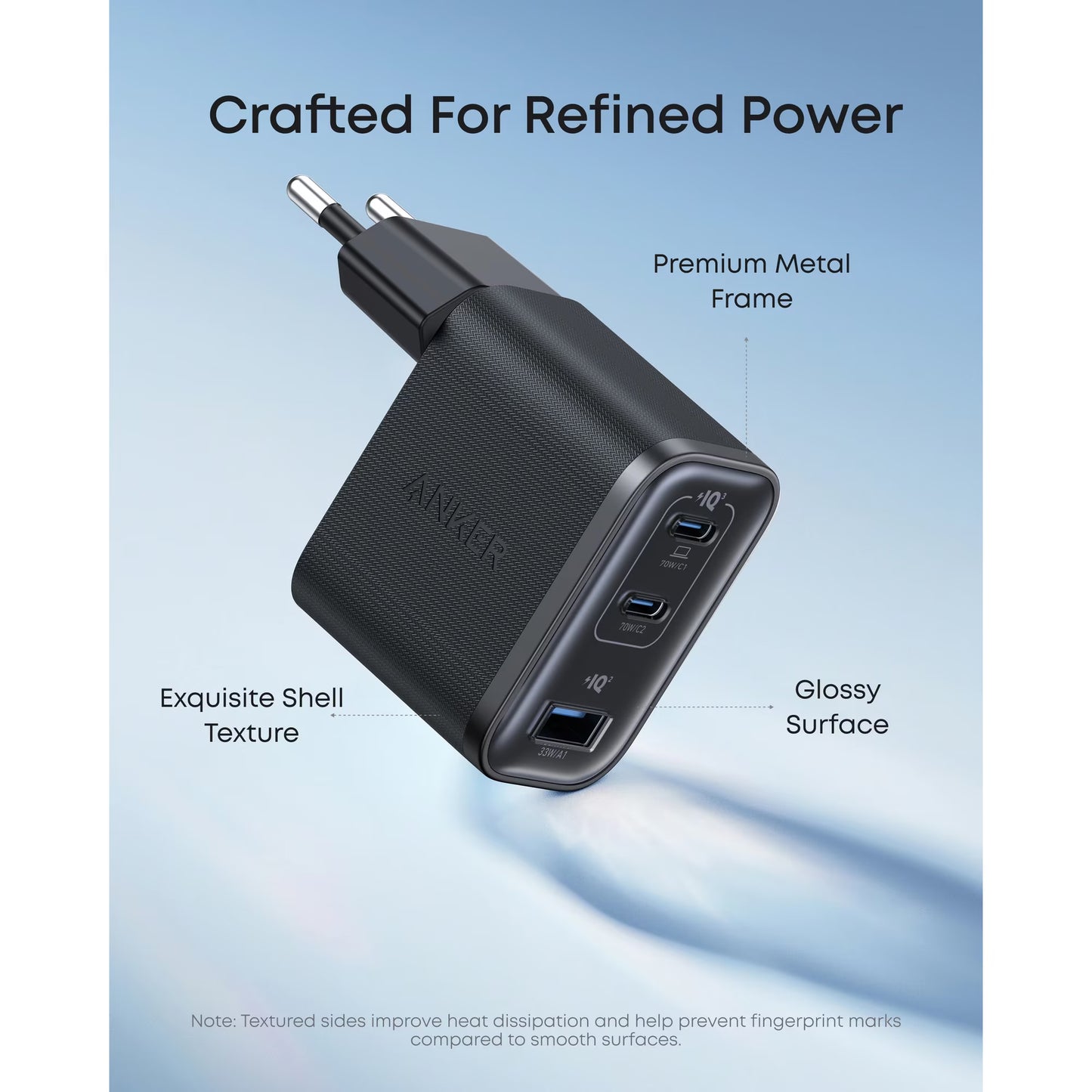 Ładowarka sieciowa Anker Nano, 70W, 3.5A, 1 x USB-A - 2 x USB-C, Czarny A121AL11