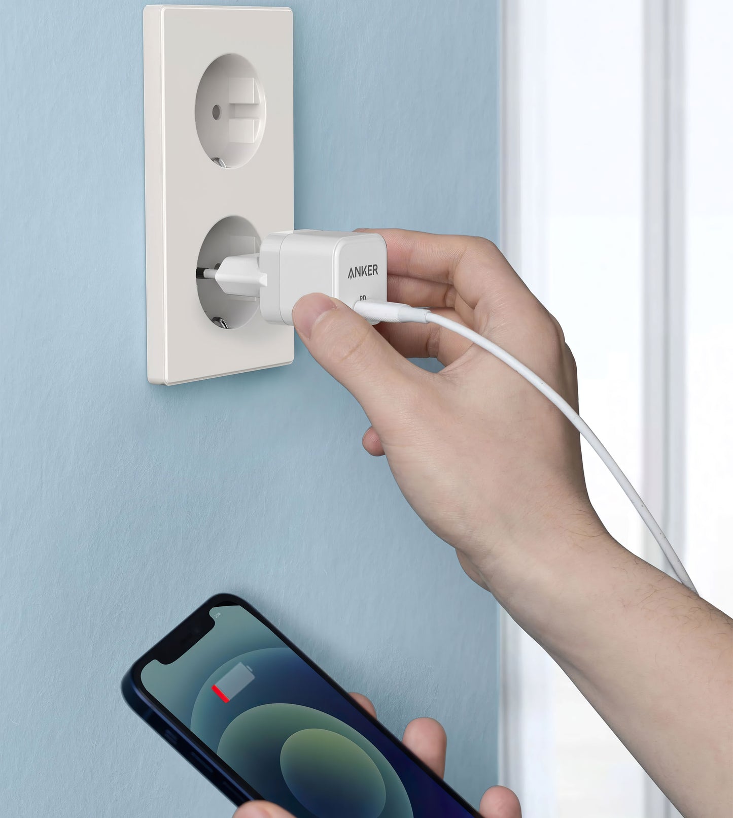 Ładowarka sieciowa Anker PowerPort III Cube, 20 W, 3 A, 1 x USB-C, biała A2149G21