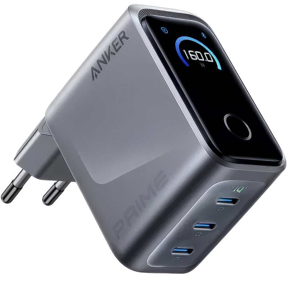 Anker Prime Network Charger, 160W, 5.36A, 3 x USB-C, Gray A2687341