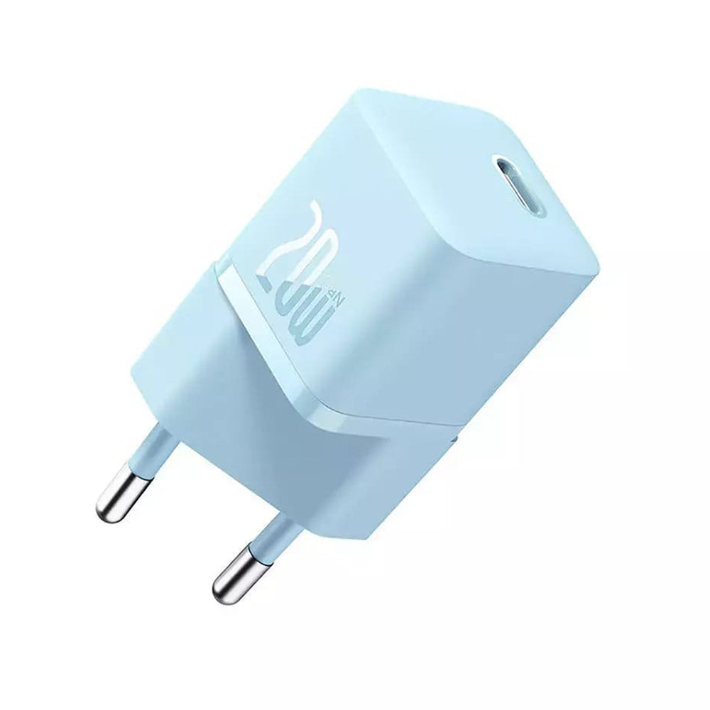 Ładowarka sieciowa Baseus GaN Mini 1C, 20W, 3A, 1 x USB-C, Niebieska CCGN050103