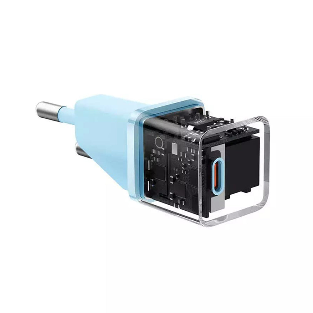 Ładowarka sieciowa Baseus GaN Mini 1C, 20W, 3A, 1 x USB-C, Niebieska CCGN050103