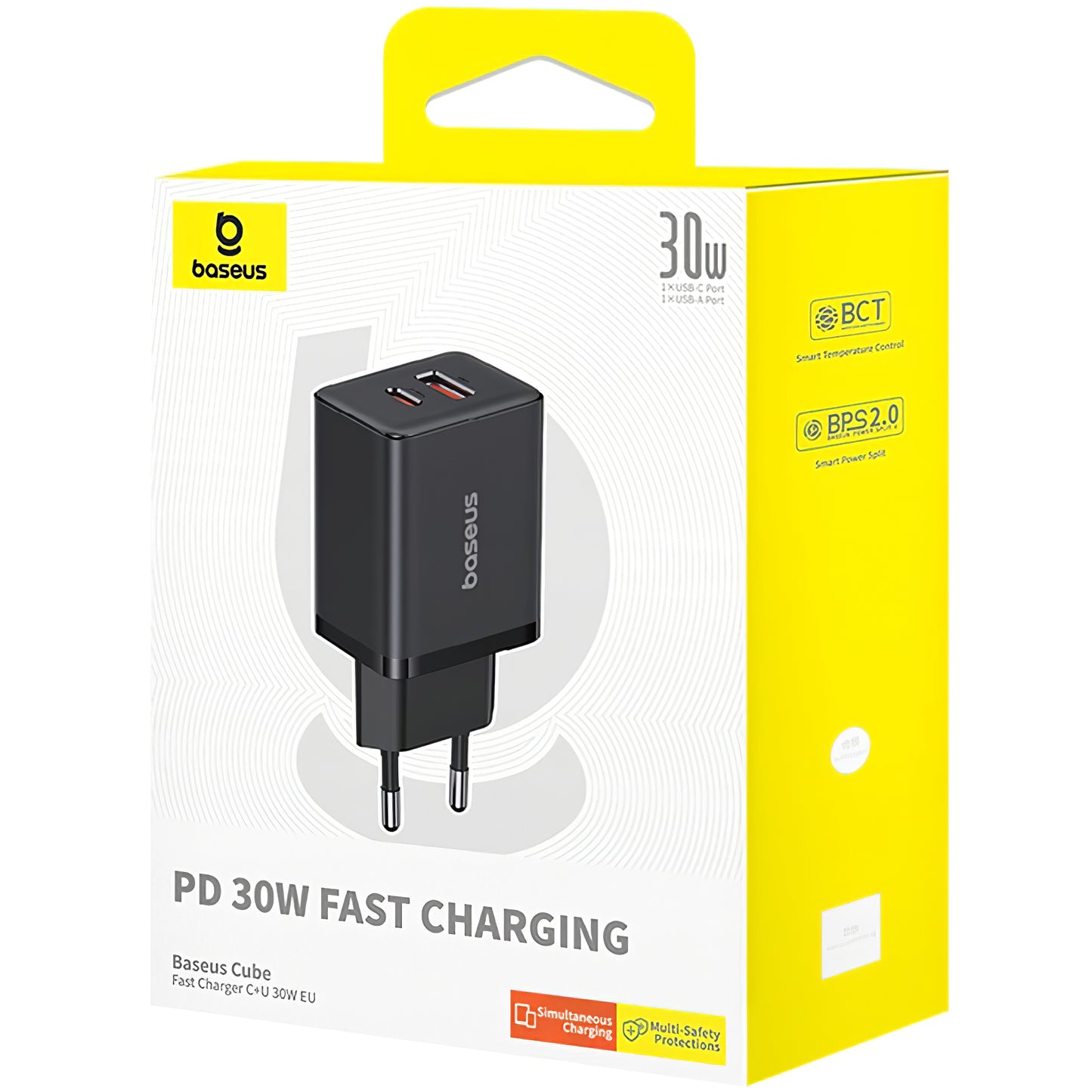 Network Charger Baseus Cube, 30W, 2.4A, 1 x USB-A - 1 x USB-C, Black P10111404113113-00