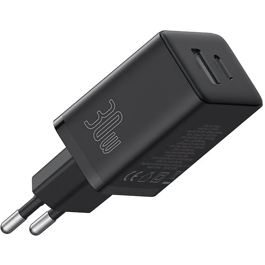 Ładowarka sieciowa Baseus Cube, 30 W, 2,4 A, 1 x USB-A - 1 x USB-C, czarna P10111404113113-00