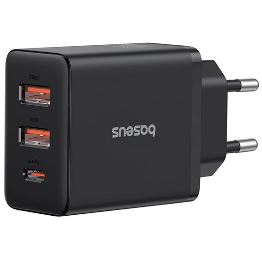 Ładowarka sieciowa Baseus Cube, 30W, 3A, 1 x USB-C - 2 x USB-A, czarna P10111402113113-00