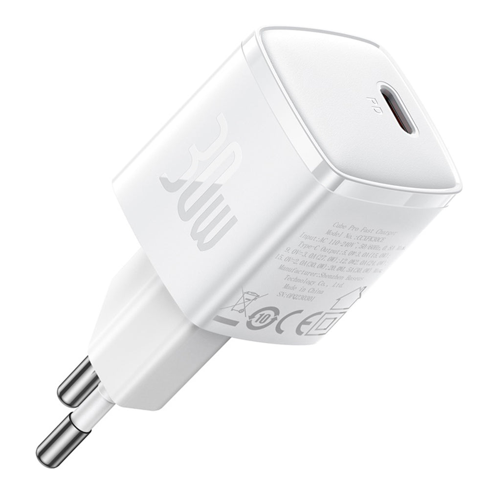 Ładowarka sieciowa Baseus Cube Pro, 30W, 3A, 1 x USB-C, Biała CCXF000302