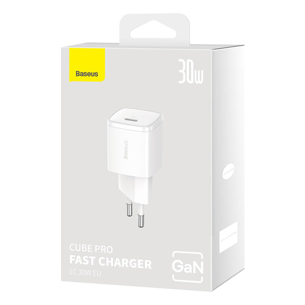 Ładowarka sieciowa Baseus Cube Pro, 30W, 3A, 1 x USB-C, Biała CCXF000302