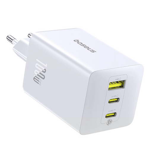 Ładowarka sieciowa Baseus EnerFill FE11, 100W, 5A, 1 x USB-A - 2 x USB-C, Biała P10182102213-00