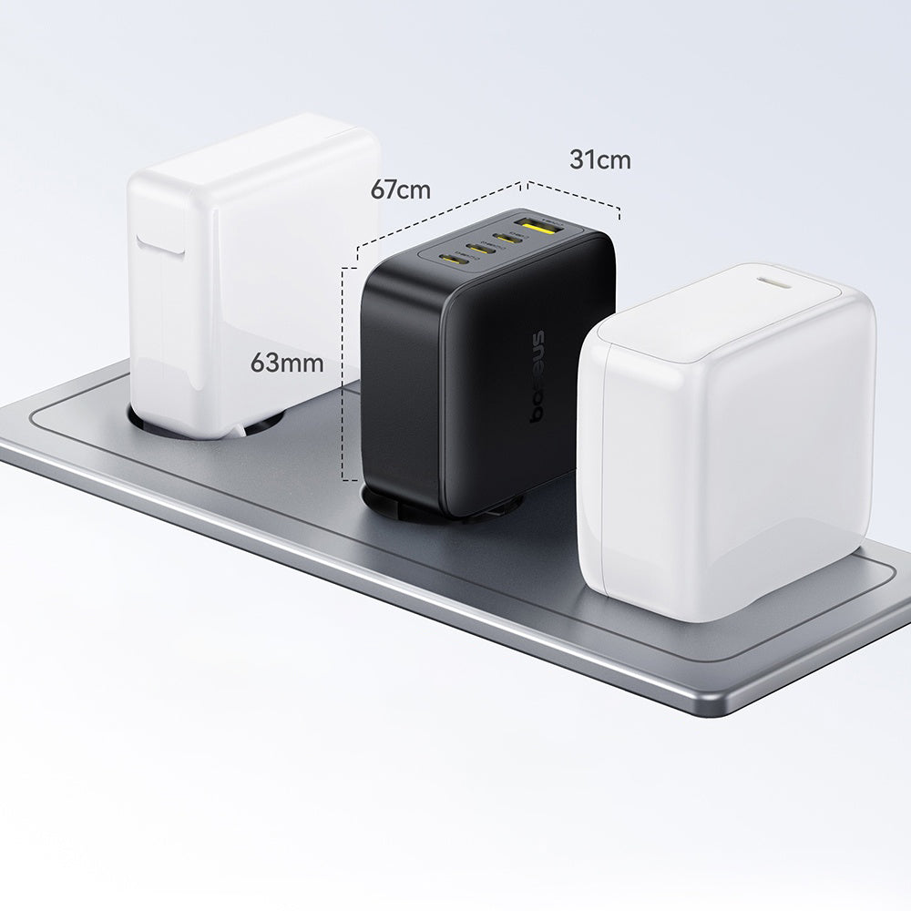 Ładowarka sieciowa Baseus EnerFill FH11, 140W, 5A, 1 x USB-A - 3 x USB-C, Czarny E0121J00