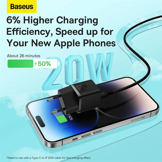 Ładowarka sieciowa Baseus GaN GaN Mini 1C, 20W, 3A, 1 x USB-C, biała CCGN050102