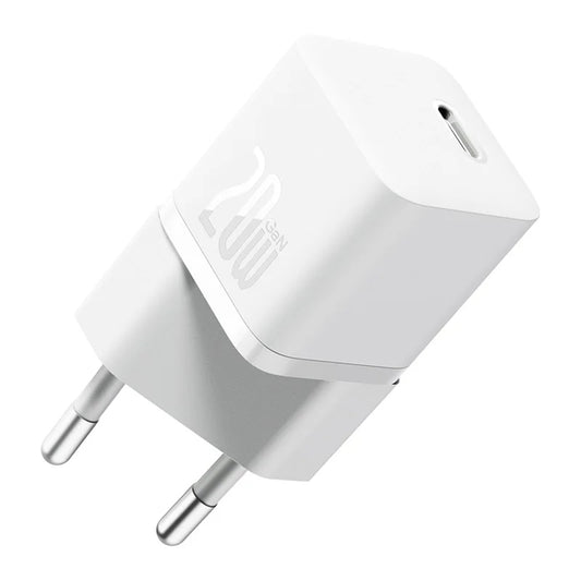 Ładowarka sieciowa Baseus GaN GaN Mini 1C, 20W, 3A, 1 x USB-C, biała CCGN050102
