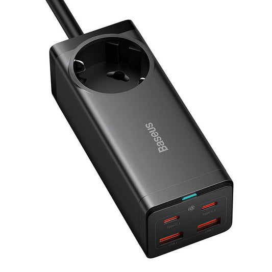 Ładowarka sieciowa Baseus GaN3 Pro PowerStrip, 100W, 5A, 2 x USB-A - 2 x USB-C - 1 x Schuko, czarna PSZM000401 PSZM000401