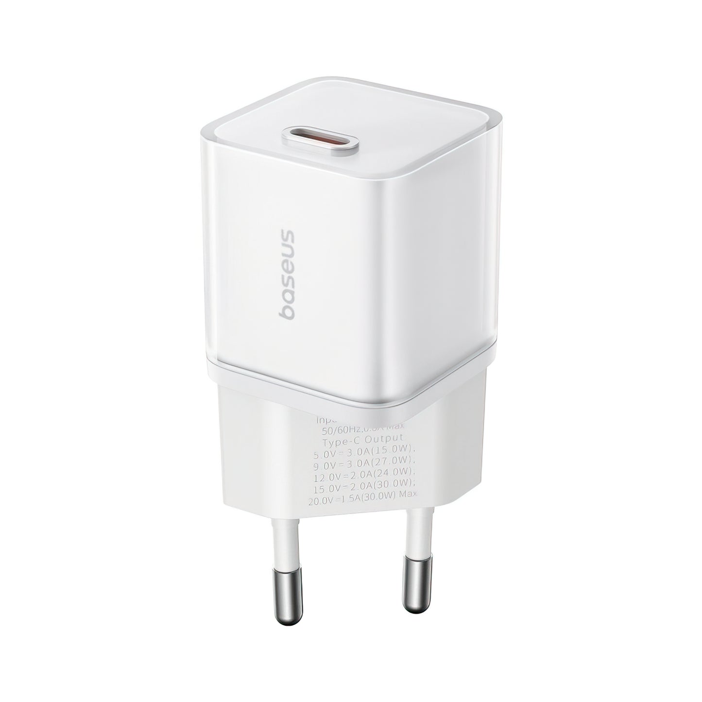Ładowarka sieciowa Baseus GaN5S, 30W, 3A, 1 x USB-C, Biała P10162504213-00