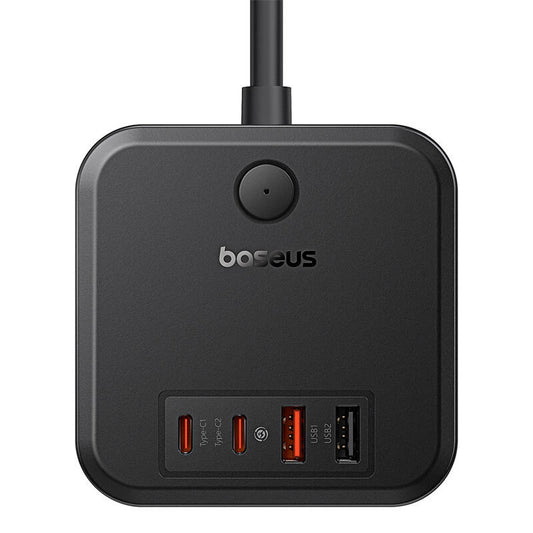 Ładowarka sieciowa Baseus PowerCombo Cube, 30W, 3A, 2 x USB-A - 2 x USB-C - 3 x Schuko, czarna E00066400117-00