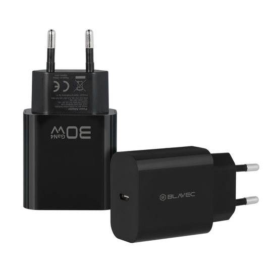 Ładowarka sieciowa Blavec BC-14, 30 W, 3 A, 1 × USB-C, czarna