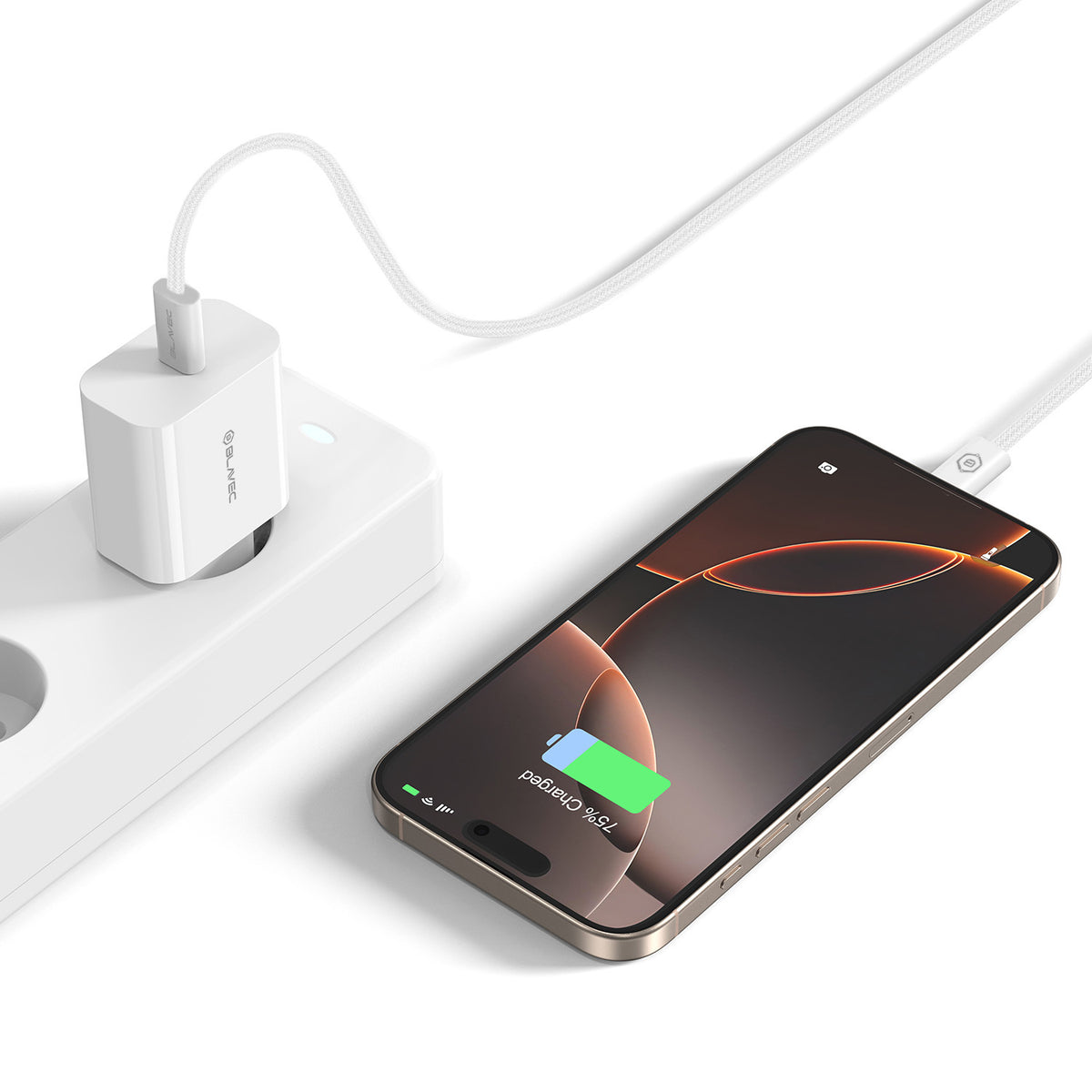 Ładowarka sieciowa Blavec BC-7, 45W, 3A, 1 x USB-C, Biała