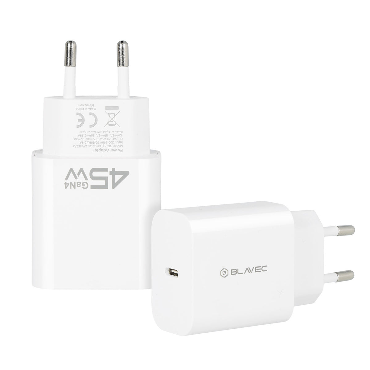 Ładowarka sieciowa Blavec BC-7, 45W, 3A, 1 x USB-C, Biała