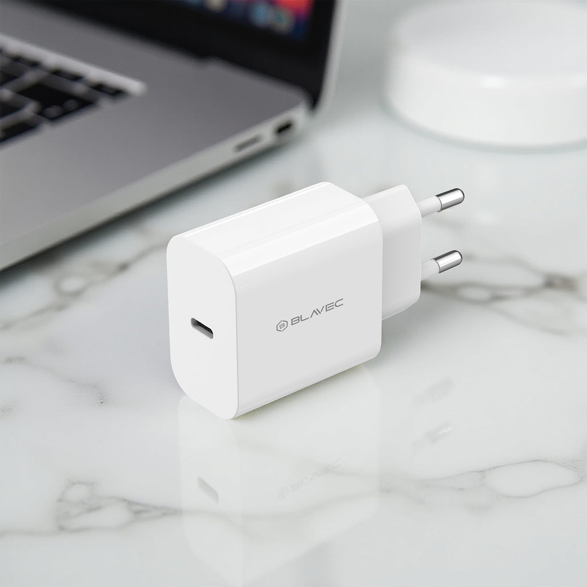 Ładowarka sieciowa Blavec BC-7, 45W, 3A, 1 x USB-C, Biała