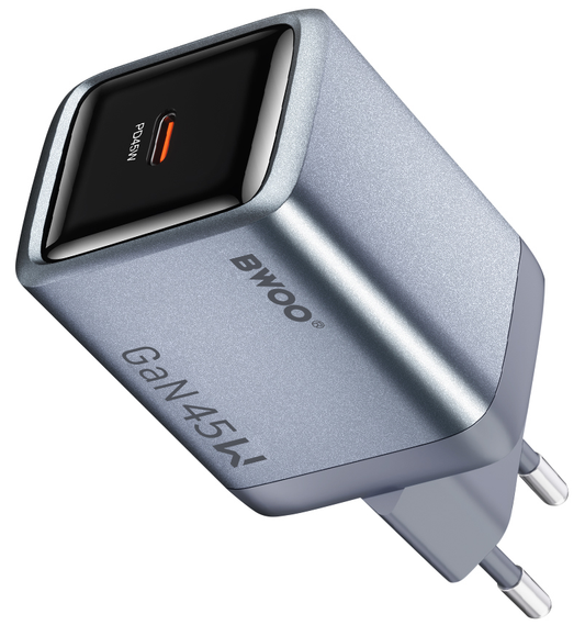 Ładowarka sieciowa BWOO BO-CDA238, 45W, 3A, 1 x USB-C, Szara