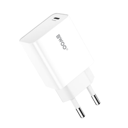 Ładowarka sieciowa BWOO CDA226, 20W, 3A, 1 x USB-C, Biała