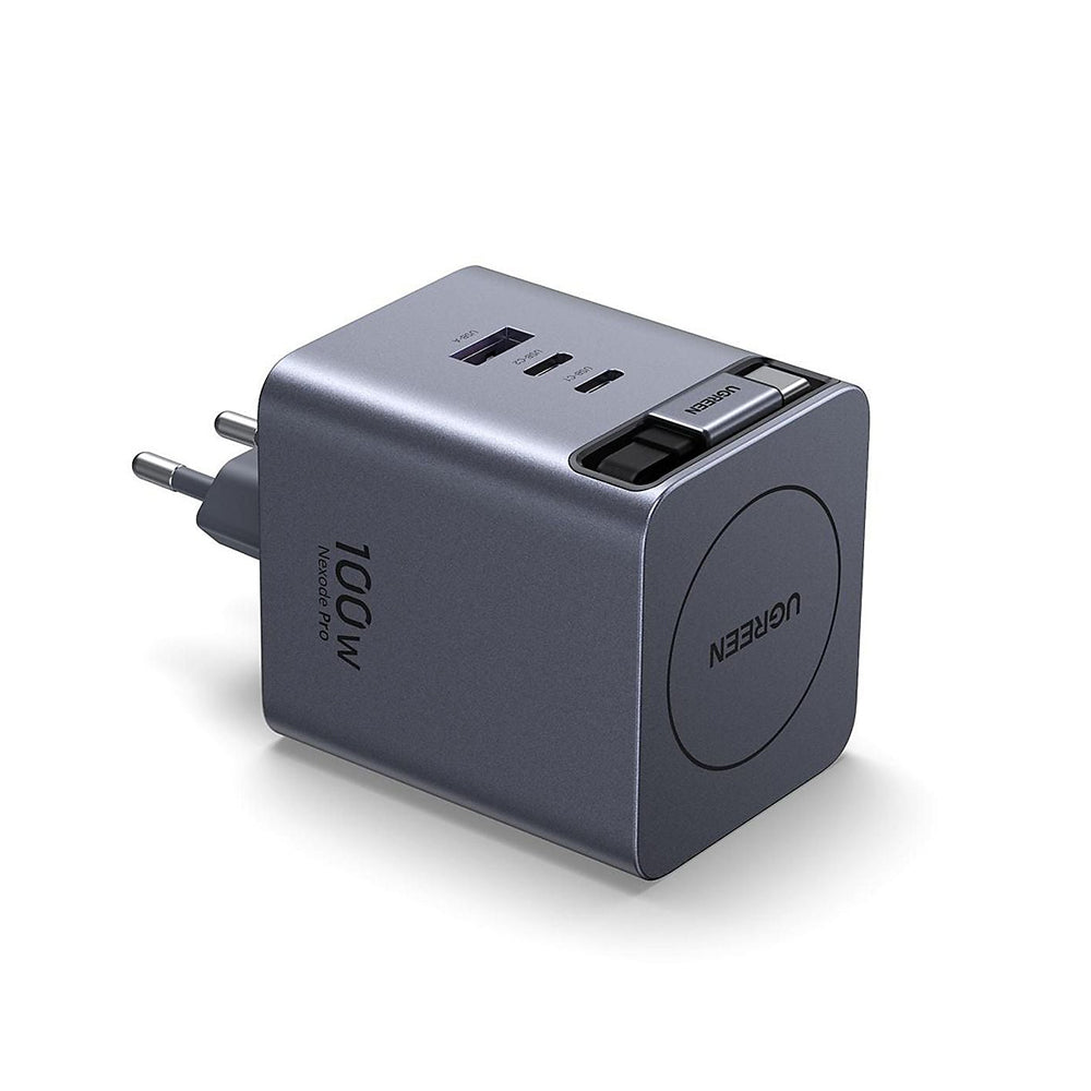 UGREEN X616 USB-C Cable Network Charger (65828), 100W, 5A, 1 x USB-A - 3 x USB-C, Gray