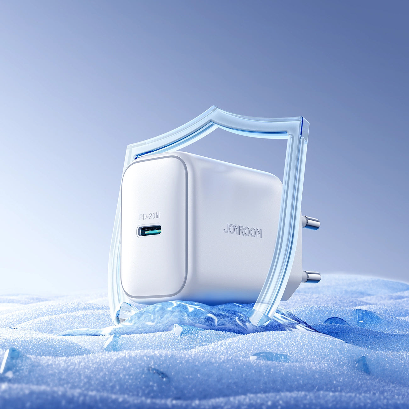 Ładowarka sieciowa z kablem USB-C Joyroom JR-TCF20, 20W, 3A, 1 x USB-C, Biała