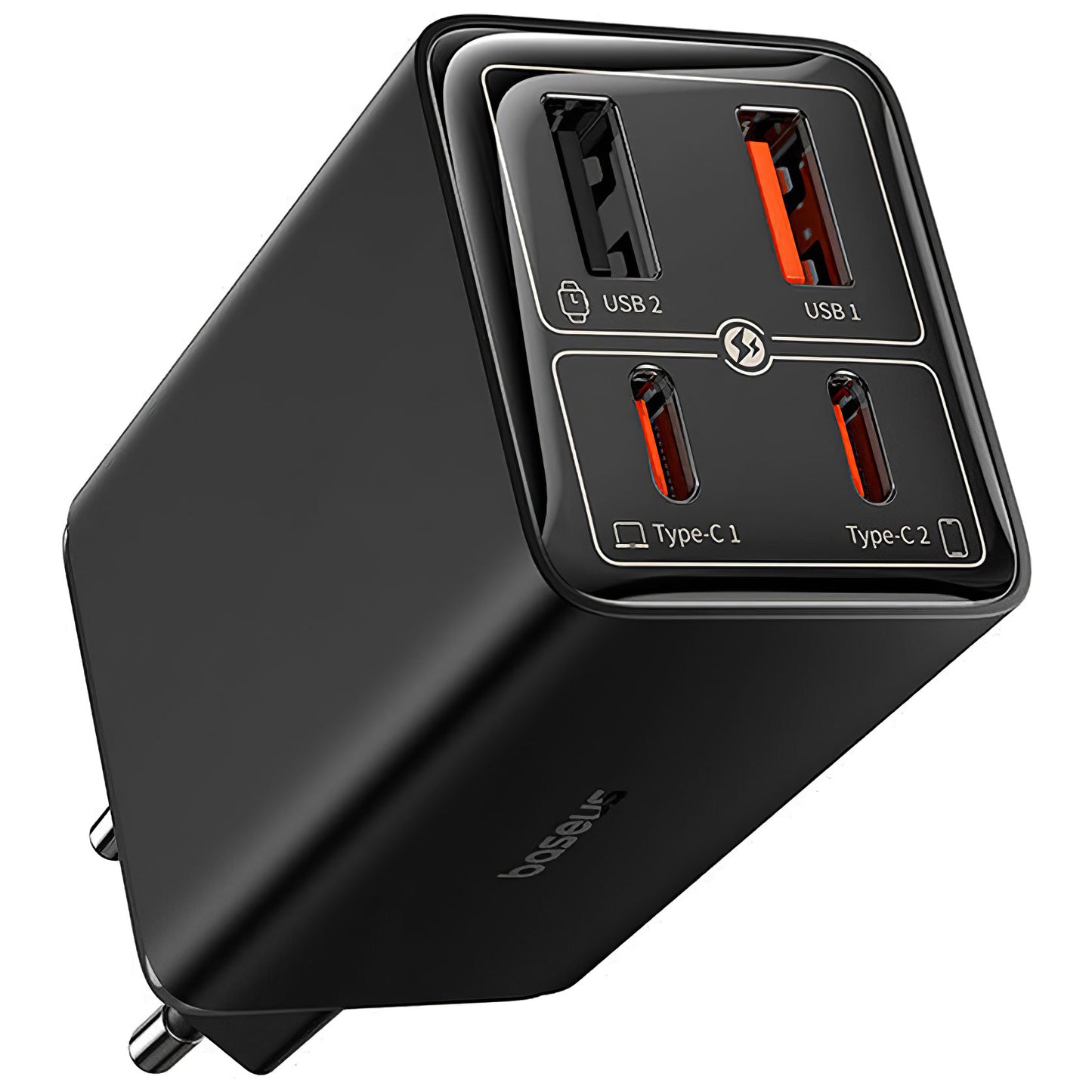Ładowarka sieciowa z kablem USB-C Baseus GaN6 Pro, 100W, 3.25A, 2 x USB-A - 2 x USB-C, Czarny P10162705112-00