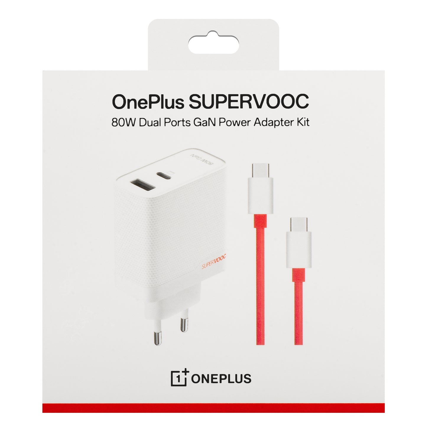Ładowarka sieciowa z kablem USB-C OnePlus, 80W, 7.3A, 1 x USB-A - 1 x USB-C, Biała 5461100597