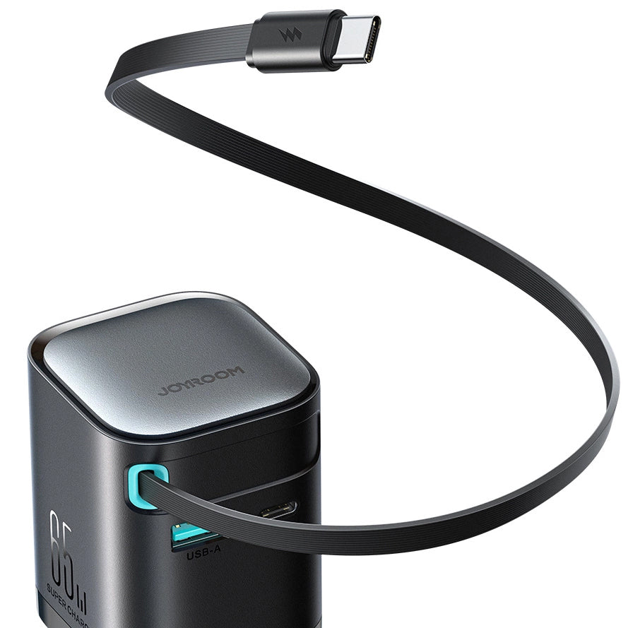 Ładowarka sieciowa Joyroom JR-TCL02 USB-C, 65W, 3A, 1 x USB-A - 1 x USB-C, czarna
