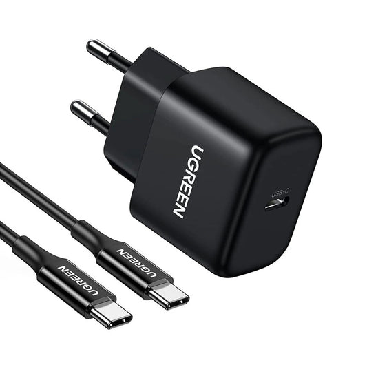 UGREEN CD250, 25W, 3A, 1 x USB-C, 1 x USB-C, Czarny