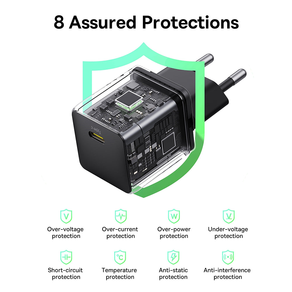 Ładowarka sieciowa z kablem USB-C Baseus Palm, 30W, 3A, 1 x USB-C, Czarny P10111605113-01