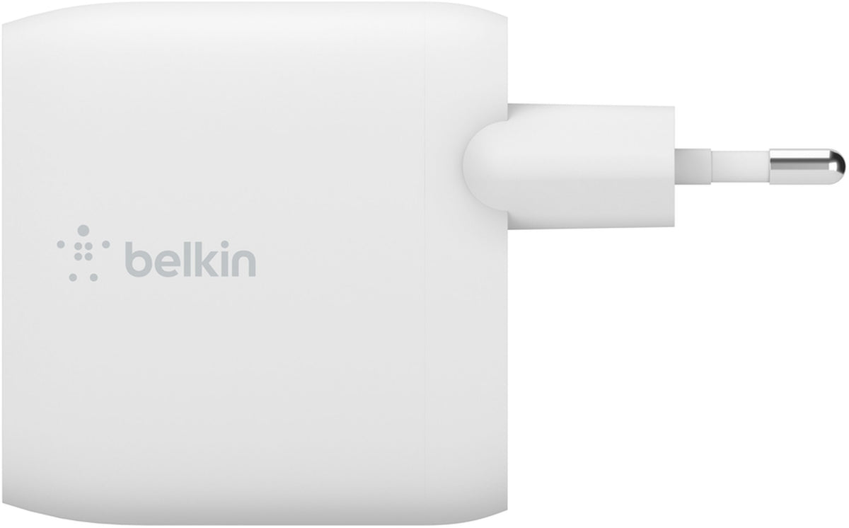 Ładowarka sieciowa z kablem USB-C Belkin BoostCharge Dual, 24W, 2.4A, 2 x USB-A, biała WCE001vf1MWH