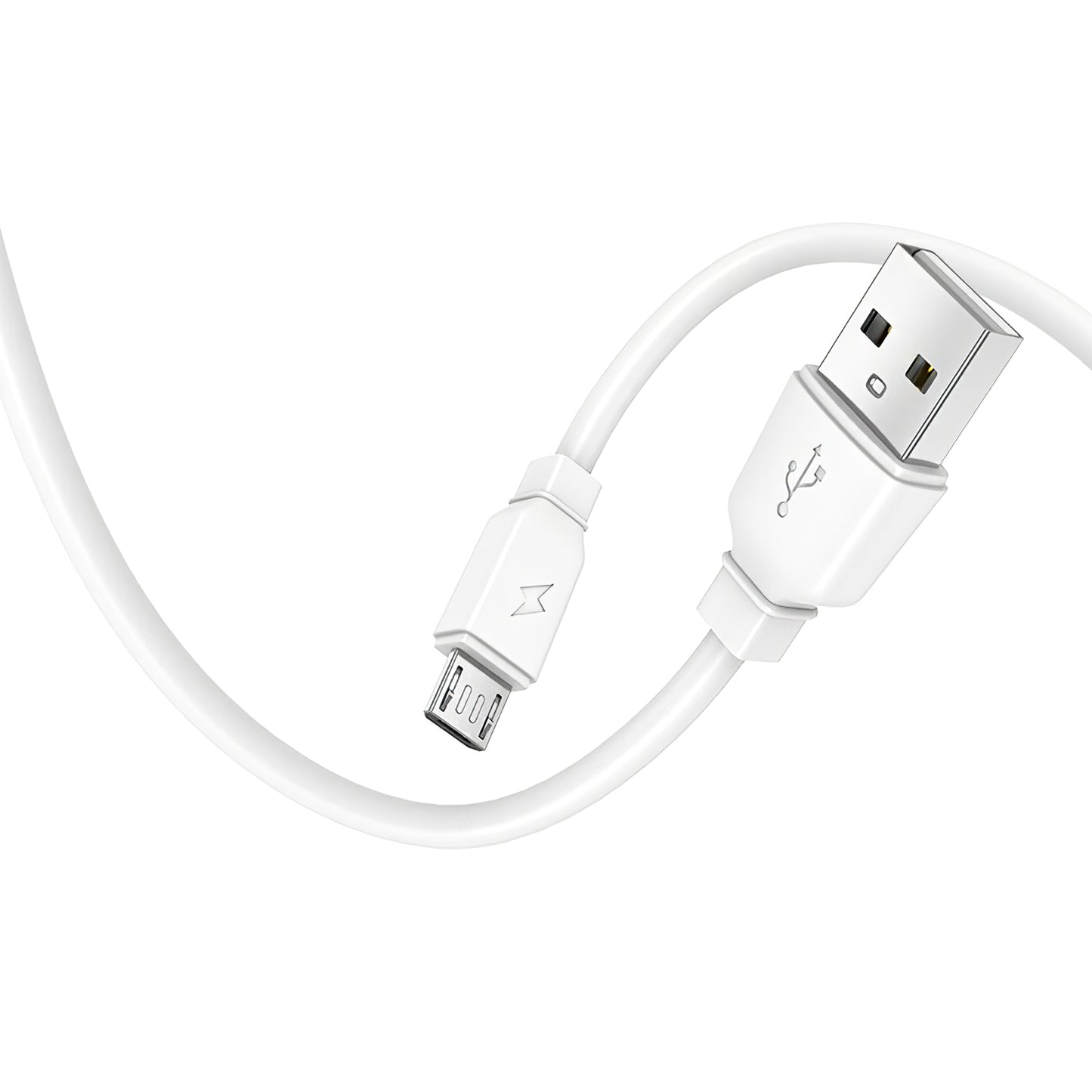 Ładowarka sieciowa Prestico F7S z kablem microUSB, 12 W, 2,4 A, 1 x USB-A, biała