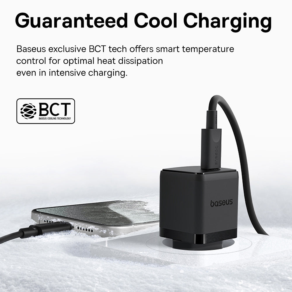 Ładowarka sieciowa z kablem USB-C Baseus Palm, 30W, 3A, 1 x USB-C, Czarny P10111605113-01