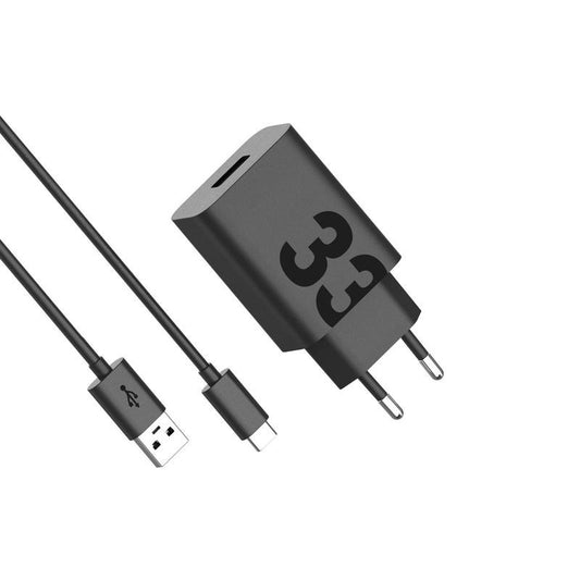 Ładowarka sieciowa z kablem USB-C Motorola, 33W, 3A, 1 x USB-A, Czarny PG38C06448