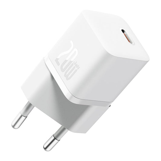 Ładowarka sieciowa z kablem USB-C Baseus GaN5, 20W, 3A, 1 x USB-C, Biała P10110900213-01